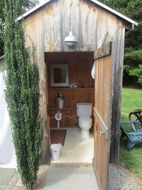 Super-cool "outhouse" for parties, cookouts, and functions | Outdoor bathroom design, Outdoor ...