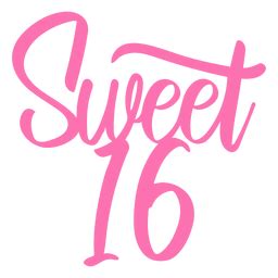 Sweet 16 Pink Lettering PNG & SVG Design For T-Shirts