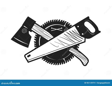 Woodwork, Joinery, Carpentry Logo or Icon. Vector Illustration Stock Vector - Illustration of ...