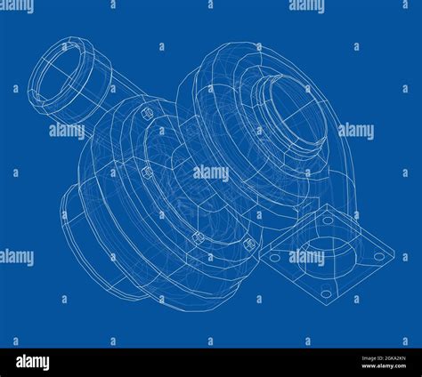 Automobile turbocharger concept outline. Vector Stock Vector Image ...