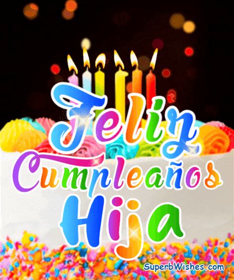 Feliz Cumpleaños Hija Con Corazón de Oro Confetti GIF | SuperbWishes