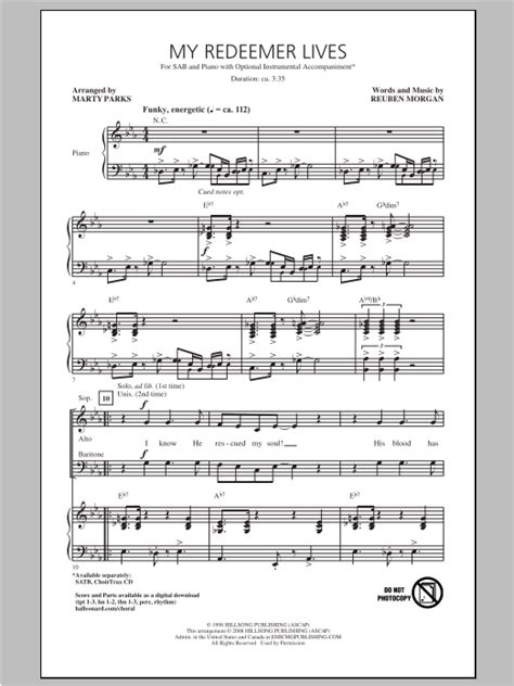 My Redeemer Lives | Sheet Music Direct