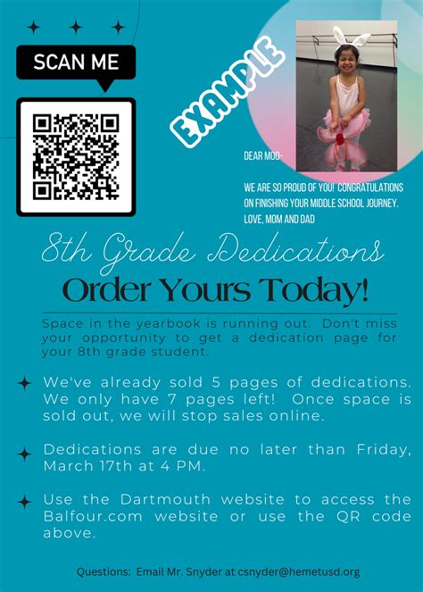 8th-Grade Yearbook Dedications due Friday, March 17th | Dartmouth ...