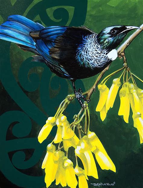 Tui on Kowhai Painting by Bruce McLachlan - Fine Art America