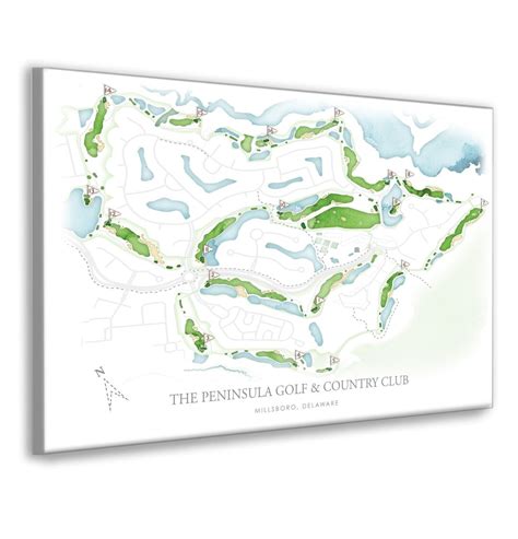 The Peninsula Golf Club Golf Course Map Print Delaware Golf - Etsy