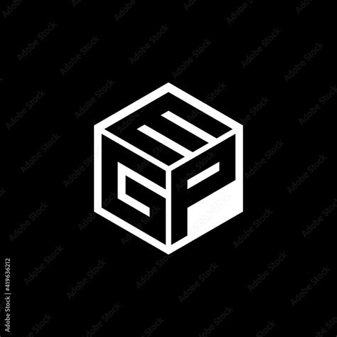 GPM letter logo design with black background in illustrator, cube logo ...