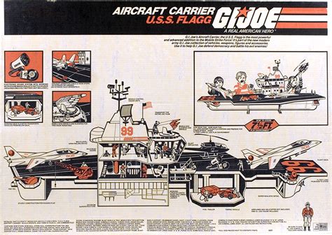 G.I Joe U.S.S FLAGG Aircraft Carrier parts for repair 1985 Military & Adventure ...