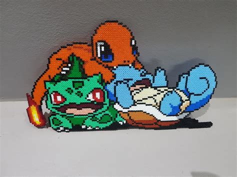 Pixel art Pokémon perler starters 1G | Etsy