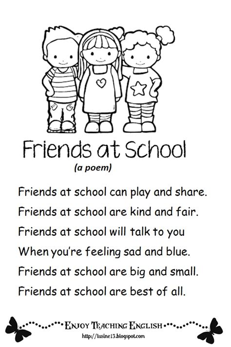 Enjoy Teaching English: Friends At School ( poem)