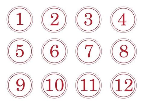 Free number tags printable -- suitable for a countdown and many other uses. (has numbers 1 ...