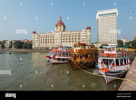 Mumbai, India - November 22, 2019: Taj Mahal Palace and tourist boats ...