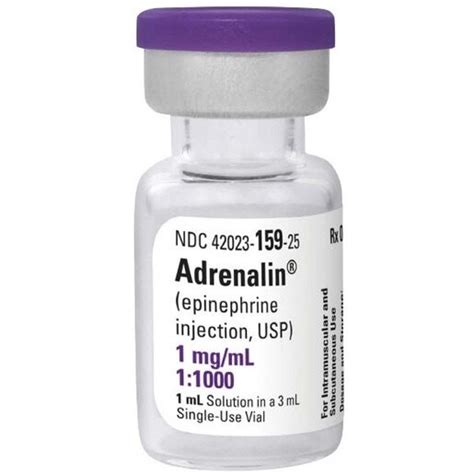 Adrenaline Chloride (Epinephrine) 1:1000, 1mg/mL, SDV, 1mL, 25 vials/Tray | McGuff Medical Products