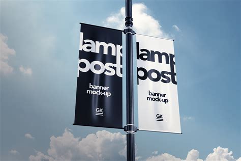 Lamp Post Banner Mock-up | Advertising Mockups ~ Creative Market