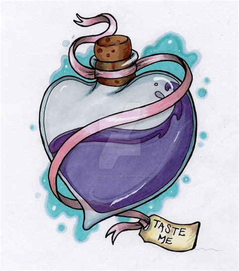 Drink me bottle (new tattoo design) by Jeffica-Alice on DeviantArt