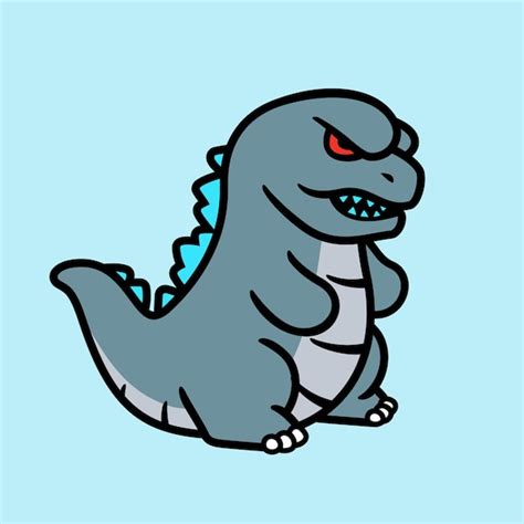 Premium Vector | Godzilla cartoon mascot, flat design style