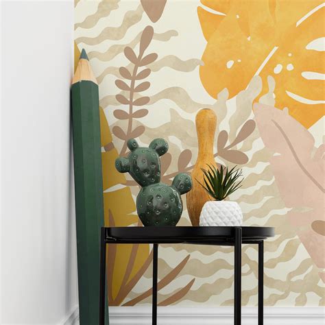 Neutral Jungle Inspired Wall Mural | Livettes