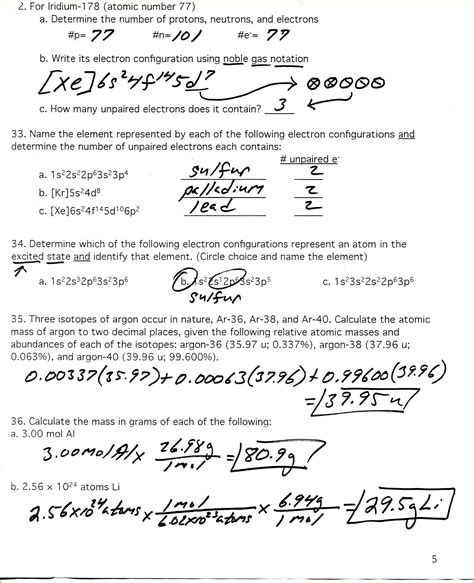 Calculating Average atomic Mass Worksheet | Electron configuration ...