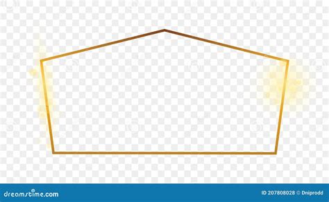 Gold Glowing Tetragon Shape Frame Stock Vector - Illustration of gold, frame: 207808028