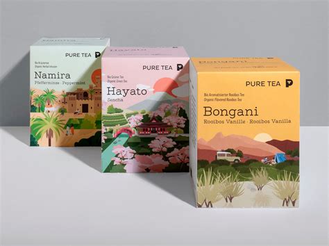 PURE TEA PACKAGING ILLUSTRATIONS on Behance