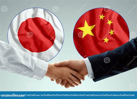 Japan and China Flag. the Concept of Cooperation, Partnership of States ...