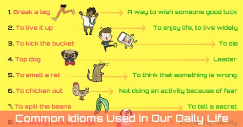 Popular Idioms Used in Daily Conversation with Their Meaning - ESLBuzz Learning English