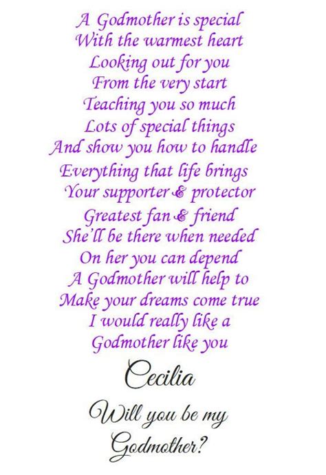 Godmother Proposal Personalised Godmother Poem Print Request - Etsy UK | Godmother, Godmother ...