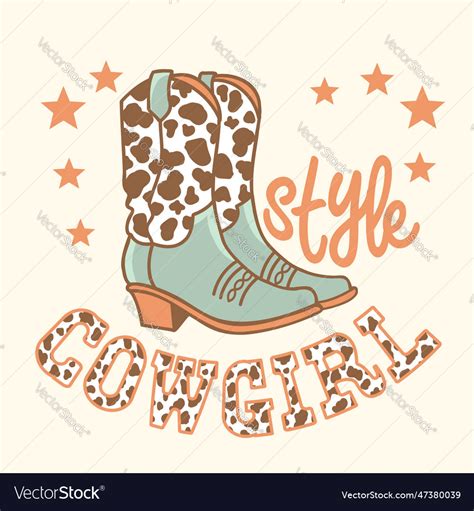 Cowgirl boots style Royalty Free Vector Image - VectorStock