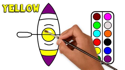 🛶How to Draw a kayak step by step for kids🚤paint canoeing boat paddle tutorial Drawing Pages ...