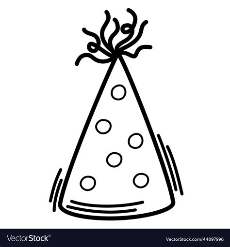 Birthday hat line art symbol for web printing Vector Image