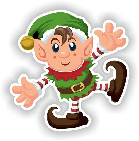 Elf Christmas Sticker for Bumper Car Laptop Book Fridge Guitar Motorcycle Helmet Toolbox Door PC ...