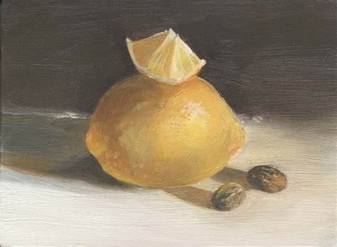 Lemon Wedge Oil Painting By Lucille Rella | absolutearts.com