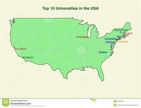 Map Of USA Universities | Printable Map Of USA