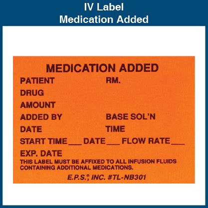 IV Label - Medication Added - 1.75" x 2.5" (1,000 Labels)