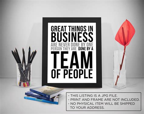 Great Things in Business, Team Work Quote Printable, Office Motivation ...