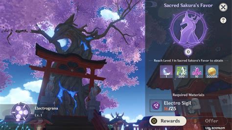 Genshin Impact Sacred Sakura Tree Rewards And How To Find Electro ...