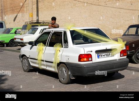 Kia Pride car prepared for a wedding, Tehran, Iran Stock Photo, Royalty ...