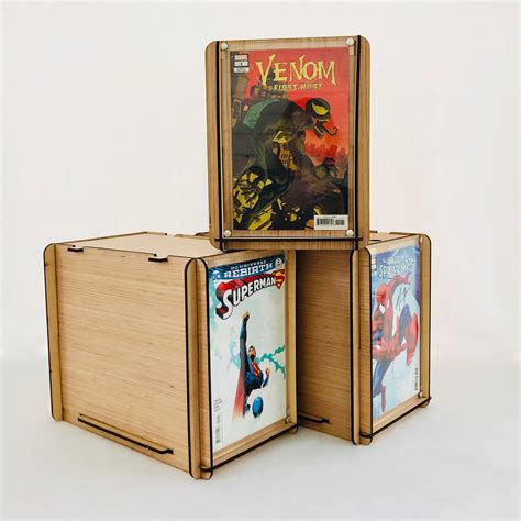 Comic Book Storage Boxes 3 Boxes with Comic Book Frame -Display and St