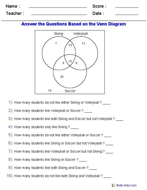 Venn Diagram Word Problems Worksheet 2 in 2020 | Venn diagram worksheet, Word problem worksheets ...