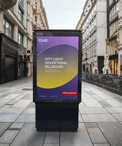 Free City Street Light Advertising Billboard Mockup PSD - PsFiles