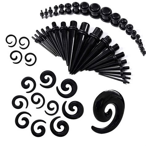 36PCS EAR TAPER SPIRALAcrylic Ear Plug Set Gauges Ear Stretching Taper ...