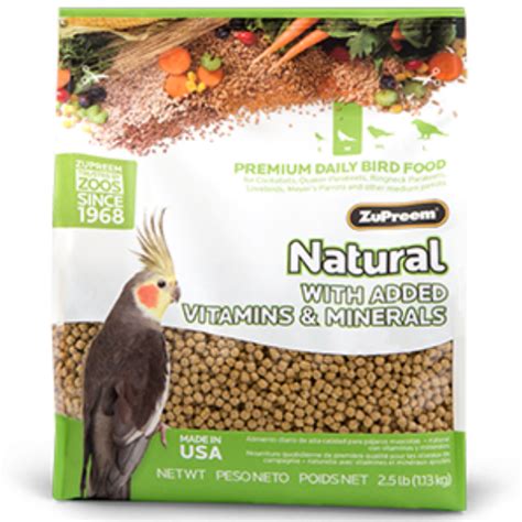 Zupreem Natural Cockatiel Bird Food Pellets 2.5 lb (1.13 kg) [30501521021] - $17.00