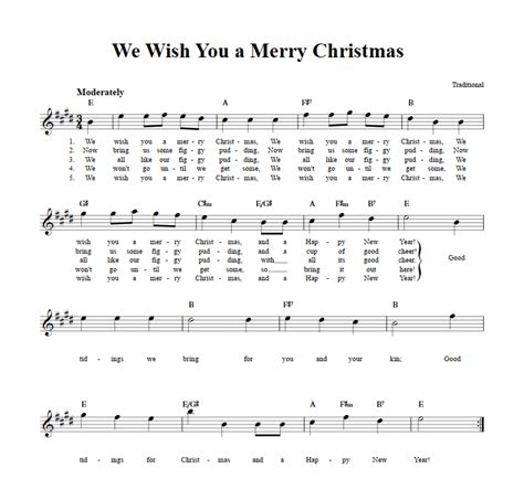 We Wish You A Merry Christmas Easy Guitar Sheet Music And Tab With Chords And Lyrics ...