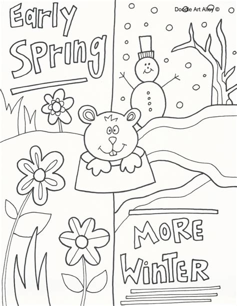 Groundhog Day Coloring Pages - Doodle Art Alley