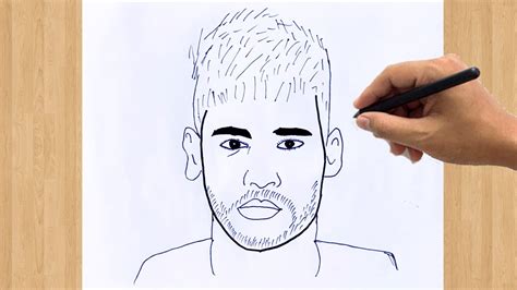 Neymar Drawing Easy Step by Step Tutorial - YouTube