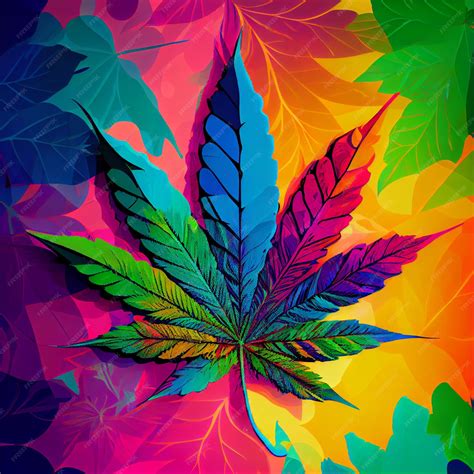 Premium Photo | Marijuana leaf on abstract background psychedelic weed ...