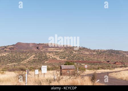 POSTMASBURG, SOUTH AFRICA - JULY 7, 2017: Houses in Postmasburg, a town in the Northern Cape ...