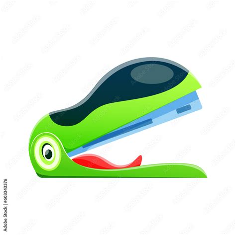 Cartoon stapler, school character and education mascot, vector funny ...