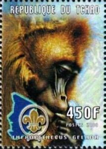 Stamp: Gelada (Theropithecus gelada) (Chad(Wildlife (2000)) Mi:TD 2104A ...