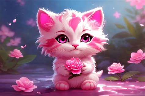 Pink Kitty Wallpaper Graphic by Forhadx5 · Creative Fabrica