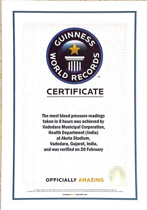 Guinness World Record Certificate Template